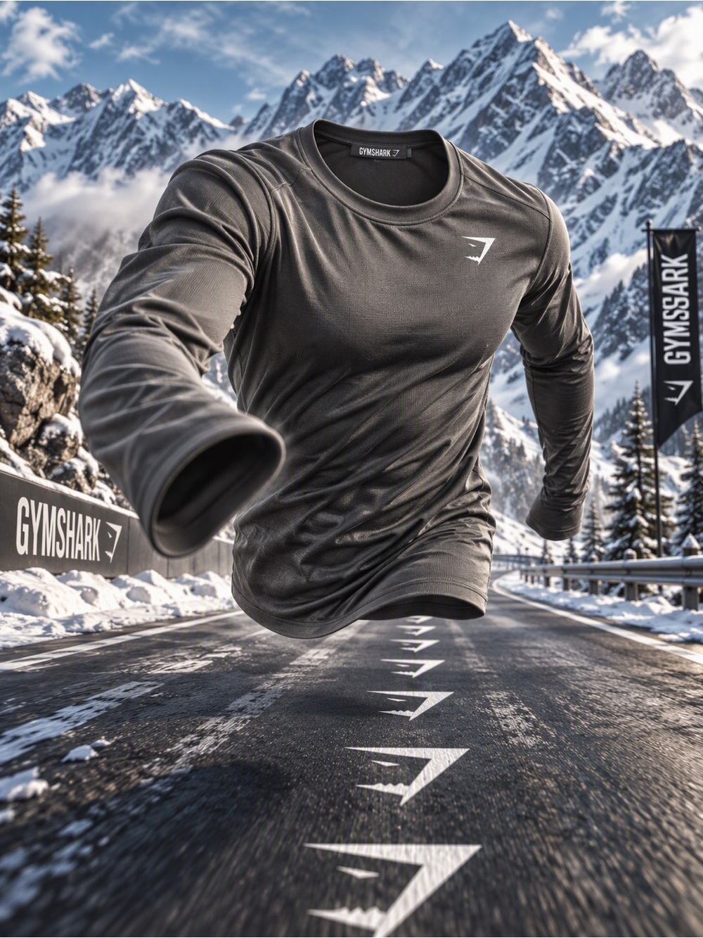 Gymshark Men's Black Performance Running Jacket with Reflective Logo